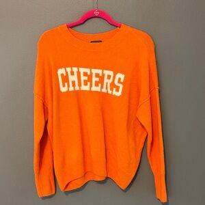 Vince Camuto Orange 'Cheers' Crew Neck Sweater
